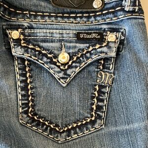 Miss Me Blue Skinny Jeans with Embellished Design